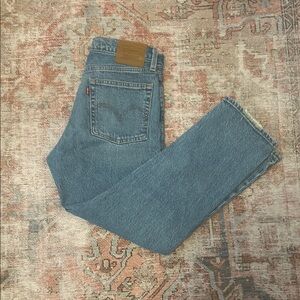 Levi's women Blue Jeans
Wedgie straight 
High waisted
Short inseam 
Button fly